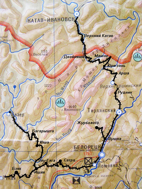 Белорецкая узкоколейная железная дорога.  Map