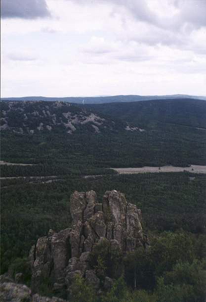 Вид от Двуглавой Сопки в сторону Большой Каменной реки