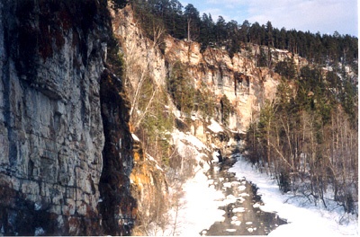 Вид реки Сим из Игнатьевской пещеры