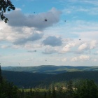 Вид со скал над долиной ручья Малый Казамаш в сторону Сплавного и Черного Плеса