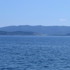 Вид с озера на поселок Тургояк