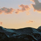 Закат над ледником Юж. Иныльчек.  В базовом лагере.