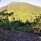 Вид на Ялангас с горы Устинская посредством объектива "фиш-ай".