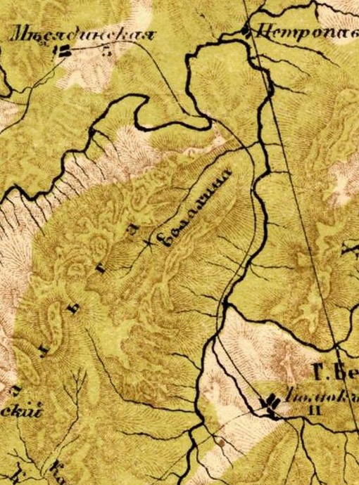 Фрагмент карты 1875 года.
