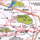 карта района города Аруша. Танзания. Африка.