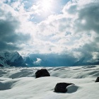Верховья ледника Северный Иныльчек. Примерно 4150м.